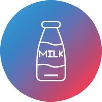 Milk Bottle Line Gradient Circle Background Icon vector