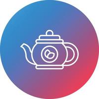 Tea Pot Line Gradient Circle Background Icon vector