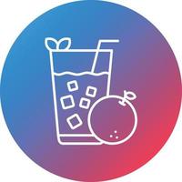 Orange Juice Line Gradient Circle Background Icon vector