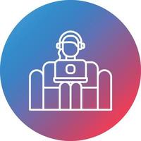 Relax Work Line Gradient Circle Background Icon vector