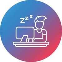Lazy Work Line Gradient Circle Background Icon vector