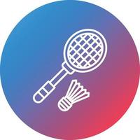 Badminton Line Gradient Circle Background Icon vector