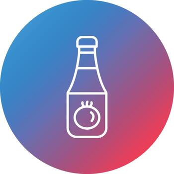 Tomato Sauce Line Gradient Circle Background Icon vector