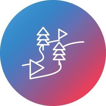 Snowboard Race Line Gradient Circle Background Icon vector