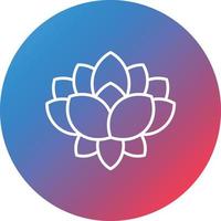 Lotus Flower Line Gradient Circle Background Icon vector