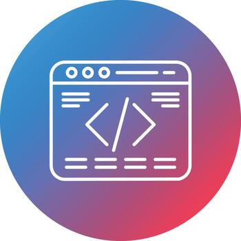 Web Programming Line Gradient Circle Background Icon vector