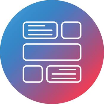 icono de fondo de círculo degradado de línea de diseño de sitio web vector