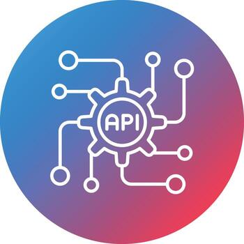 API Line Gradient Circle Background Icon vector