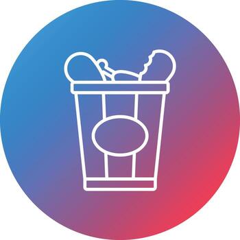 Chicken Bucket Line Gradient Circle Background Icon vector