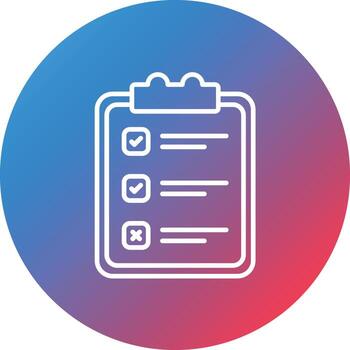 Checklist Line Gradient Circle Background Icon vector