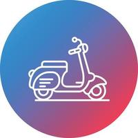 Delivery Scooter Line Gradient Circle Background Icon vector