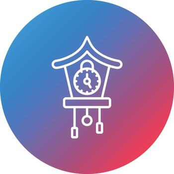 Cuckoo Clock Line Gradient Circle Background Icon vector