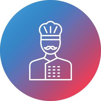 icono de fondo de círculo degradado de línea de chef vector