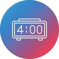 Digital Clock Line Gradient Circle Background Icon vector