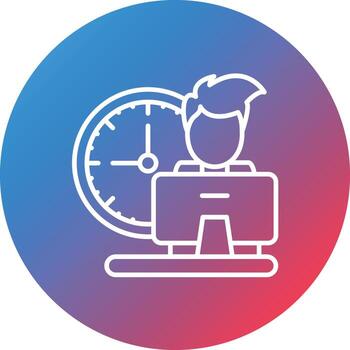 icono de fondo de círculo degradado de línea de tiempo de trabajo vector