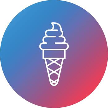 Icecream Line Gradient Circle Background Icon vector