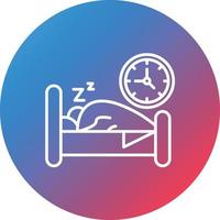 Bed Time Line Gradient Circle Background Icon vector