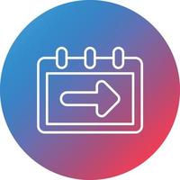 Next Week Line Gradient Circle Background Icon vector