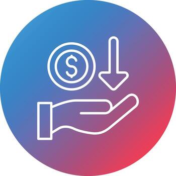 Receive Money Line Gradient Circle Background Icon vector
