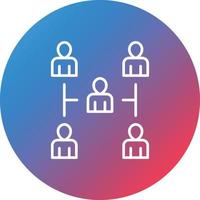 Collaboration Line Gradient Circle Background Icon vector