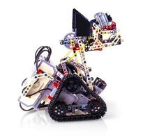 remote control robot made from building blocks assembled by children photo
