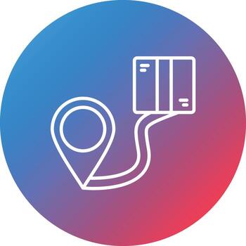 Delivery Location Line Gradient Circle Background Icon vector