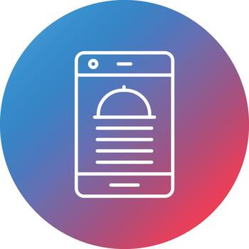 Online Order Line Gradient Circle Background Icon vector