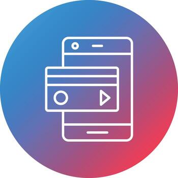 Checkout Line Gradient Circle Background Icon vector