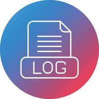 Logs Line Gradient Circle Background Icon vector