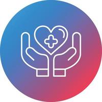 Medical Assistance Line Gradient Circle Background Icon vector