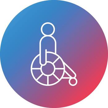 icono de fondo de círculo degradado de línea de ayuda deshabilitada vector