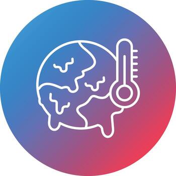 Global Warming Line Gradient Circle Background Icon vector