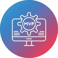 icono de fondo de círculo degradado de línea mvp vector