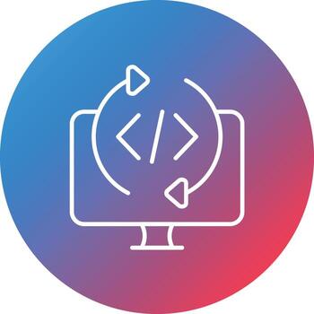 Programming Cycle Line Gradient Circle Background Icon vector