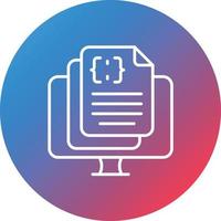 Programming Notes Line Gradient Circle Background Icon vector