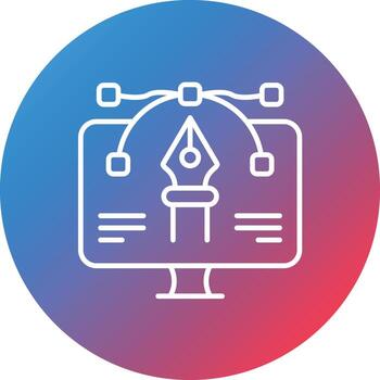 UI Design Line Gradient Circle Background Icon vector