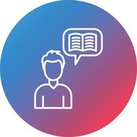 User Story Line Gradient Circle Background Icon vector