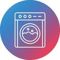 icono de fondo de círculo de gradiente de línea de máquina de lavandería vector