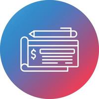 Cheque Line Gradient Circle Background Icon vector