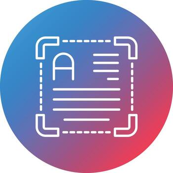 icono de fondo de círculo degradado de línea de editor de texto vector