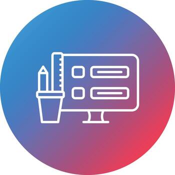 icono de fondo de círculo de degradado de línea de casos de prueba vector