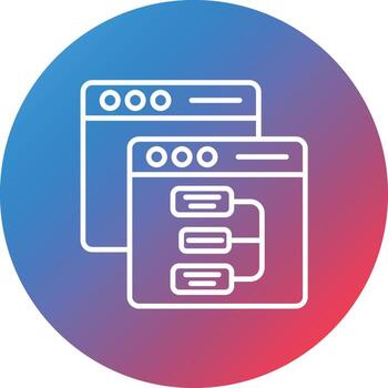 sitio web jerarquía línea gradiente círculo fondo icono vector