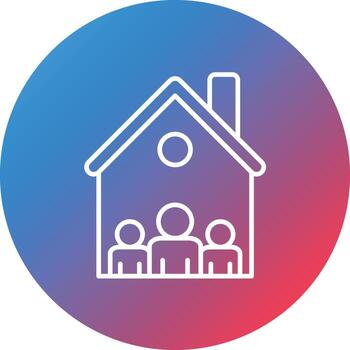 Community Work Line Gradient Circle Background Icon vector
