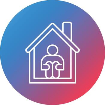 Sheltering Line Gradient Circle Background Icon vector