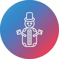 Snowman Without Snow Line Gradient Circle Background Icon vector