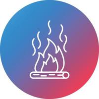 Fire Pollution Line Gradient Circle Background Icon vector