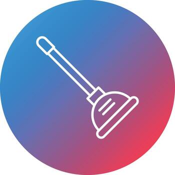 Plunger Line Gradient Circle Background Icon vector