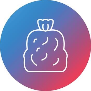 icono de fondo de círculo degradado de línea de bolsa de basura vector