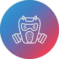Gas Mask Line Gradient Circle Background Icon vector