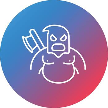 Executioner Line Gradient Circle Background Icon vector